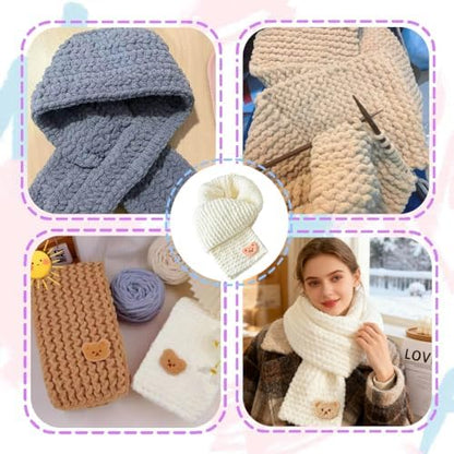 Yarniss Knitting Loom Kits，Knitting Scarf Kits with White Yarn - Image 6
