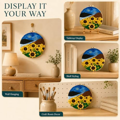MZSMYKCH Needle Felting Kit – Beginner Wool Felting Set with Premium Needles, Wool Roving, Foam Mat & Step-by-Step Guide for Home Décor, Relaxing Hobby, and Creative Gift (Sunflower Design) - Image 7