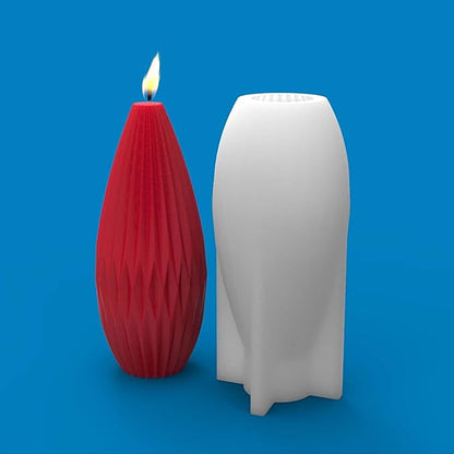 Grainrain 3D Geometry Design Silicone Candle Mold Decorated Pillar Candle Mould Handcrafted Silicone Molds for Candle Wax Resin Gyspum Crafts Making (D29)