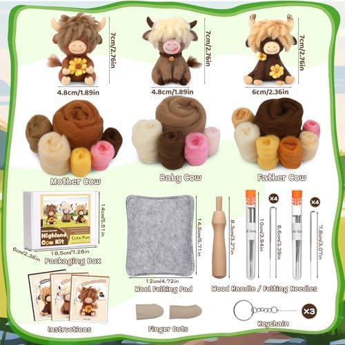 Yizzvb Needle Felting Kit, Wool Needle Felt Beginner Kits Felting Supplies - Image 2