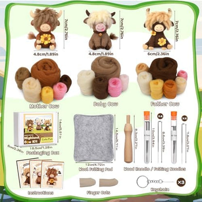 Yizzvb Needle Felting Kit, Wool Needle Felt Beginner Kits Felting Supplies - Image 2