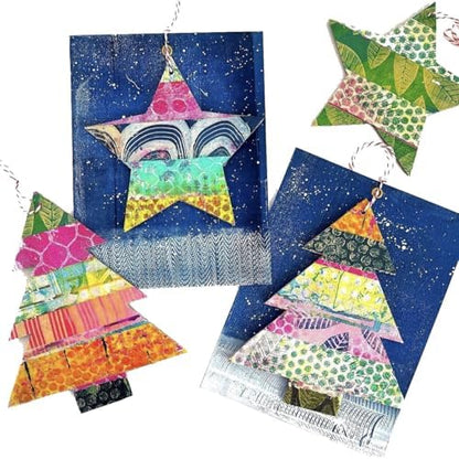 Gelli Arts Christmas Card Kit - Printing Kit with 5 X 5 Gel Printing Plate, DIY Postcards and Printmaking Supplies, Gel Print Set for Beginners, Handmade Card Set - Image 3