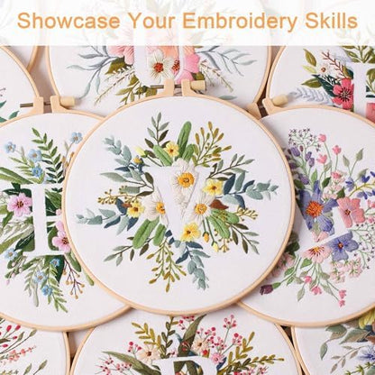 Harimau Letter Pattern V Embroidery Kit for Adult Beginners, Complete Starter Pack with 1 Hoop, Needles, Instruction Guide & Embroidery Stitch Video Tutorials - Image 7
