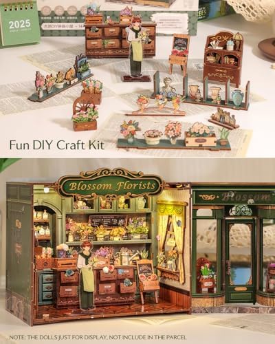 CUTEBEE Book Nook Kit DIY Miniature Flower House Dollhouse for Adults - Image 2