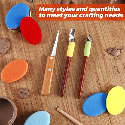 Leriton 2 Pack Clay Carving Tools Pottery Scrapers, Set 2, Multicolor - Image 4