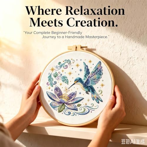 niurenmaoyi Bird Embroidery Kit for Beginners,Sewing Kit for Adults - Image 3
