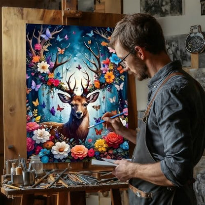 Reivworl Deer Paint by Numbers Kit for Adults Beginner 16×20 inch - Image 3