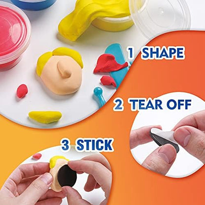 Drama Planet Air Dry Clay Kit for Kids, Make 8 Fridge Magnets - Image 4