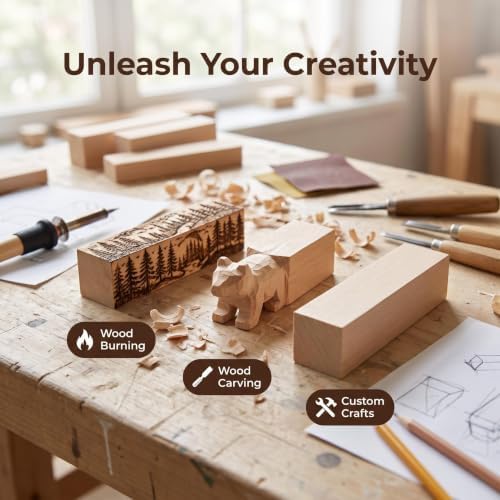 24Pcs Unfinished Basswood Blocks-0.8x0.8x4Inch Small Rectangular Wood Blocks for Detailed Carving, Miniature Models, Art Projects, Unfinished Linden Wood (0.8x0.8x4in,24PC) - Image 3