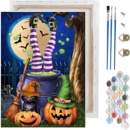 TCDZMYGS Halloween Paint by Numbers Kit for Adults-Witch,with Frame 10x12In by TCDZMYGS