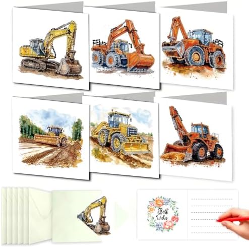 DDGYP 6 Pack,Diamond Painting Greeting Cards with Envelopes, 5.9x5.9in by DDGYP