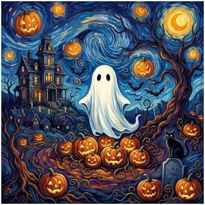 Mandun Halloween Ghost Paint by Numbers Kit for Adults, 16x16 inch by MANDUN