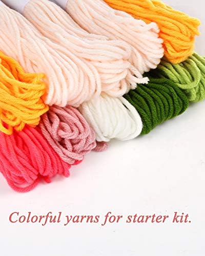 Pllieay 2 Set Punch Needle Embroidery Starter Kits Include Instructions, Punch Needle Fabric with Pattern, Yarns, Embroidery Hoops for Rug-Punch & Pinch Needle - Image 4