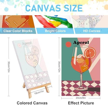 4 Pack Framed Paint by Numbers Kit for Adults with Wooden Easel, 8x12 Inch - Image 3