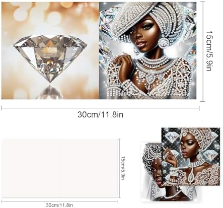 TDFERAN 6 Pack Diamond Painting All Occasion Handmade Greeting Cards Birthday Baby Wedding Birthday Cards Sympathy Card Thinking Of You Card Encouragement invitation letter Blank Fairy Angel Elf Bride - Image 2