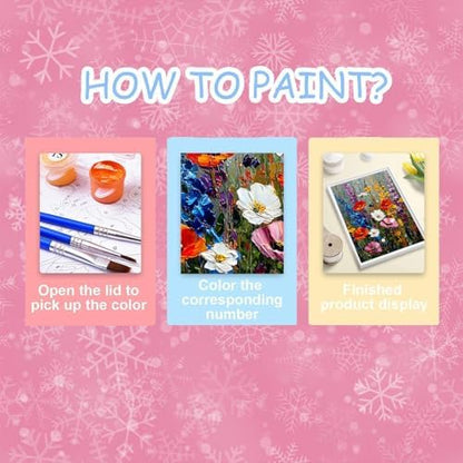 HITO Wildflowers Paint by Numbers Kit for Adults 16x20 Inch Frameless - Image 7