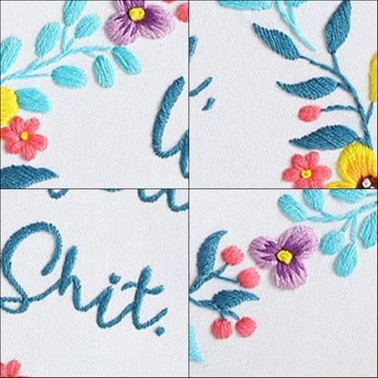Louise Maelys Embroidery Kit for Beginners Floral Quote Wreath Craft - Image 4