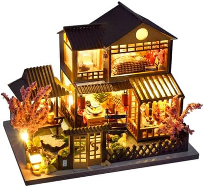 MAGQOO DIY Miniature Dollhouse Kit DIY Miniature House Kit Tiny Mini House Kits with Furniture 1:24 Scale 3D Puzzles(Mini Cherry Garden) by MAGQOO