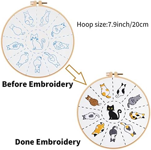 Louise Maelys Cute Cat Embroidery Kit for Beginners DIY Gift Craft - Image 4