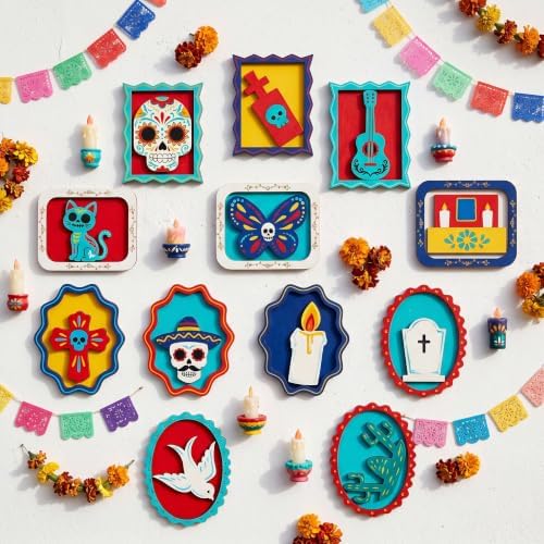 12 Pack Day of the Dead DIY Wooden Craft Kit, Skull Frame Wood Craft Decor - Image 4