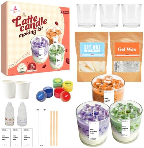 Kalakaram Latte Candle Making Kit | Make 3 Aromatic Candles with Natural Soy Wax | Perfect for Beginners, Home Décor & Gift Set | DIY Candle Kit for Home Décor, Gifting & Hobby Craft (Latte Theme) by KALAKARAM