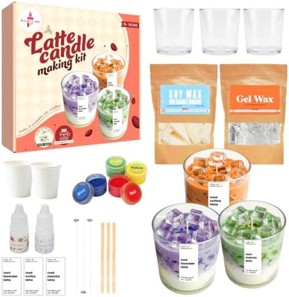 Kalakaram Latte Candle Making Kit | Make 3 Aromatic Candles with Natural Soy Wax | Perfect for Beginners, Home Décor & Gift Set | DIY Candle Kit for Home Décor, Gifting & Hobby Craft (Latte Theme) by KALAKARAM