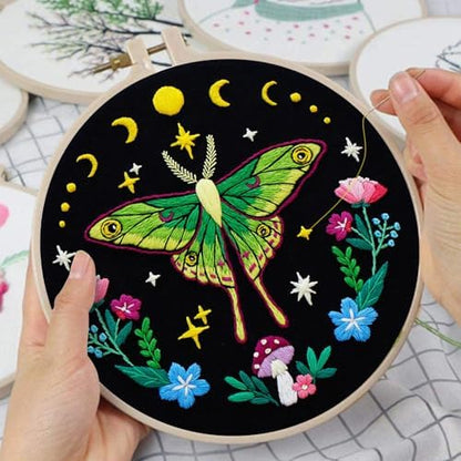 Nuberlic Moth Embroidery Kits for Beginners,Cross Stitch Kits - Image 2