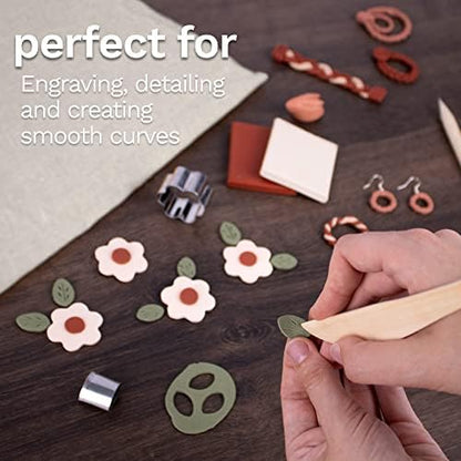 DAS Modelling Tools – 7-Piece Clay Modeling Tools Set - Beginner Clay Tools for All Artists - Versatile Wooden Tools for Shaping and Carving - Wooden Tools Ideal for Clay Projects - Image 3