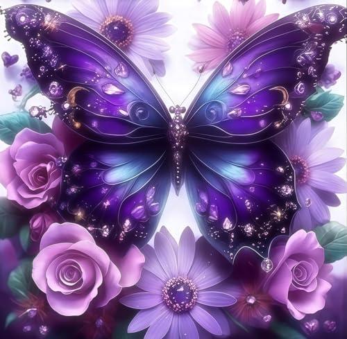 Butterfly Flower Stamped Cross Stitch Kits Flower Cross Stitch Patterns,Dimensions Cross Stitch Kits Embroidery Kit Arts and Crafts for Beginners 13.7x13.7 inches by Unknown