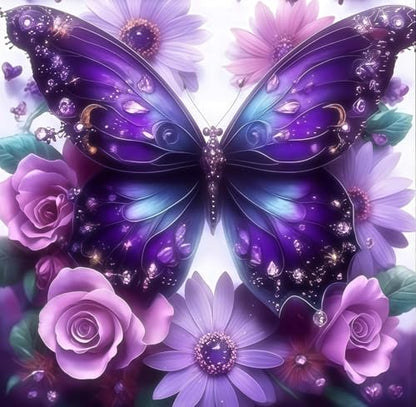 Butterfly Flower Stamped Cross Stitch Kits Flower Cross Stitch Patterns,Dimensions Cross Stitch Kits Embroidery Kit Arts and Crafts for Beginners 13.7x13.7 inches by Unknown