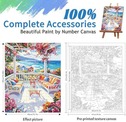 ZTOTZ Paint by Numbers with Landscape Flower Paint by Numbers Kit for Adults Beginner - Image 4