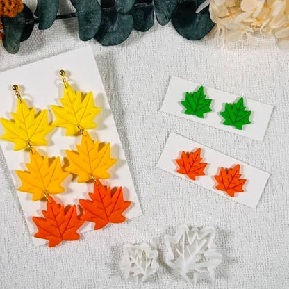 Xaekicr Polymer Clay Cutters Maple Leaf Set – 2PCS Fall Leaf Clay Earring Cutters for Polymer Clay Jewelry, Autumn Theme Clay Tools and Cutters for Earrings, Crafts and Seasonal DIY - Image 6
