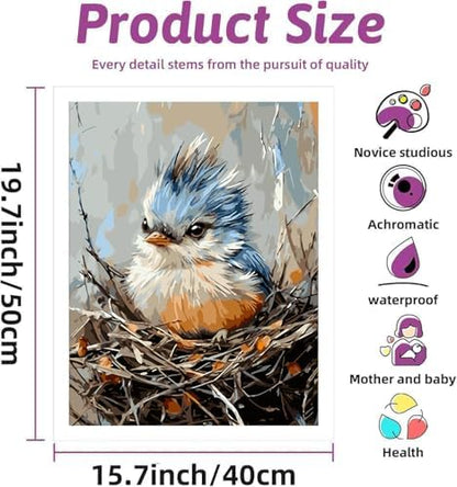 DYAIANGMU Bird Paint by Numbers Kit for Adults Beginners 19.6X15.7 inch - Image 2