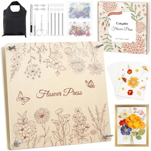 Caydo Large Flower Press Kit for Adults & Teens, 11"x11"Flower Pressing Kit by Caydo