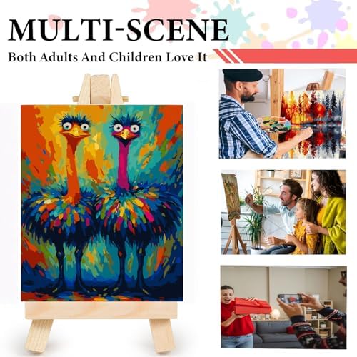 DOTSTART Paint by Numbers for Adults,Two Colorful Ostrich Adult Paint by Number Kits on Canvas,DIY Paint by Numbers Easy,Number Painting Acrylic Oil Painting,for Home Wall Decor 11.8X15.7 inches - Image 7