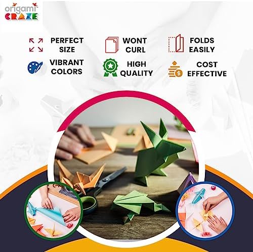 Origami Paper 500 Sheets Premium Quality for Arts and Crafts 6" Square Sheets 20 Vibrant Colours Same Colour on Both Sides 100 Design Ebook Included (See Back of Cover for Download info) - Image 4