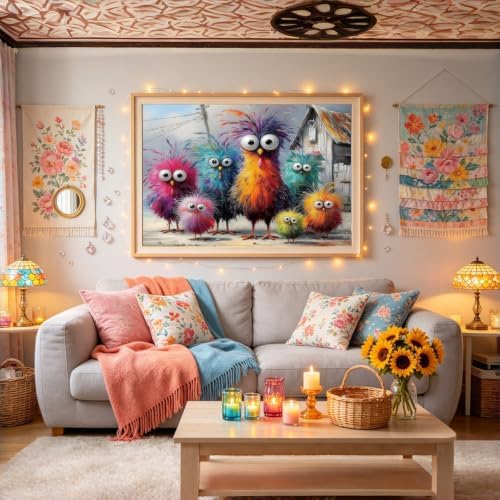 Funny Chicken Paint by Numbers Kit On Canvas for Adults Beginners 16x20In - Image 4
