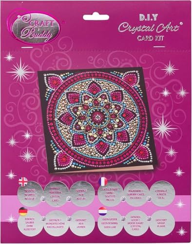 Crystal Art Diamond Painting Card Kit - Mandala- Create Your Own 7"x7" Card Kit - for Ages 8 and up - Image 3