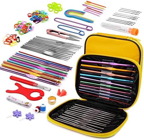 IMZAY 110 Pcs Crochet Hooks Set 0.6–6.5mm Crochet Needles for Yarn by Imzay
