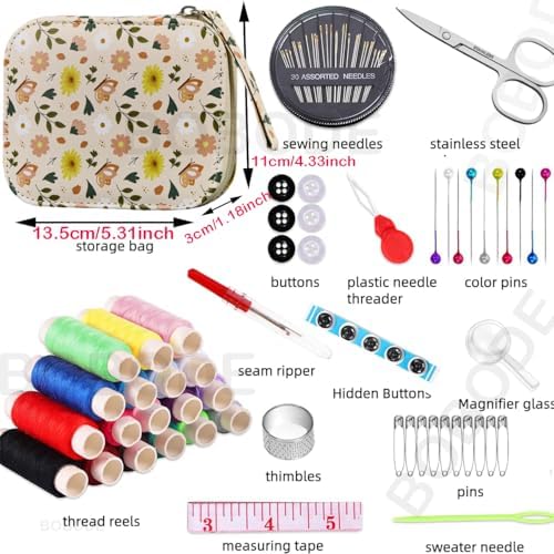 Bobode Travel Sewing Kit for Adults,Cute Basic Sewing Supplies Set - Image 4