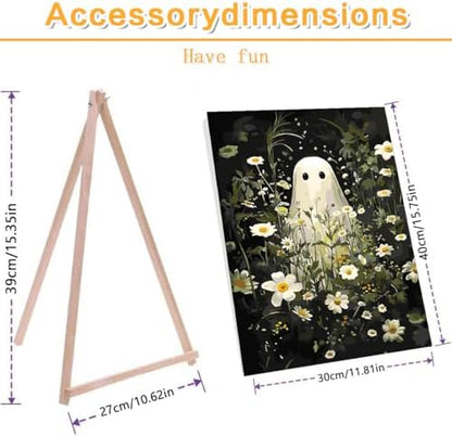 Halloween Framed Paint by Numbers Kits for Adults 12x16in with Wooden Easel - Image 2
