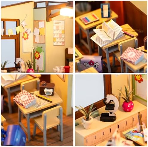 Miniature House Kit, DIY Dollhouse Kit w/LED Lights for Adults - Image 4