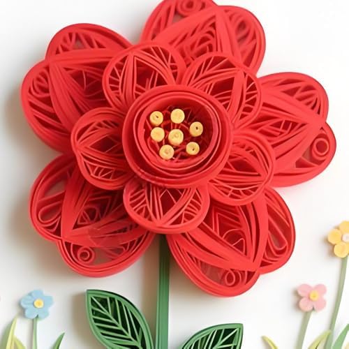 Acoeitl Quilling Paper Strips 240 Strips Red Paper Quilling Set Width 3mm Length 54cm Quilling Supplies DIY Quilling Paper Quilling Art Strip for Crafts (2 Pack) - Image 6