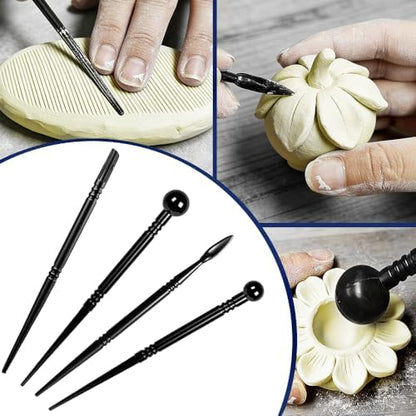 OSBANG Air Dry Clay Glaze and Tools Kit, 100ml Gloss Clear Varnish with 29-Piece Clay Sculpting Set, Protective Top Coat for Polymer Clay and Acrylic Paintings, for Crafting and DIY Projects - Image 4