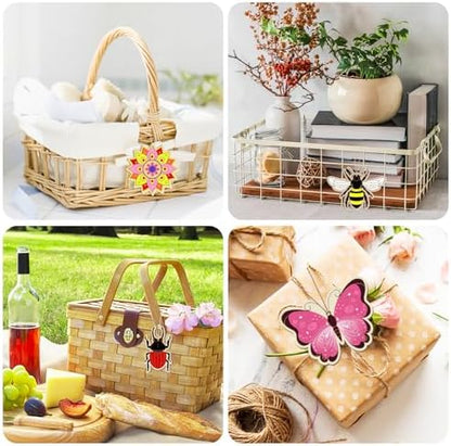 Sophena 80PCS Wooden Spring Ornaments to Paint, 8 Styles DIY Blank Unfinished Wood Insect Cutouts Ornament for Crafts Hanging Decorations, Dragonfly Butterfly Flower Shape Home Decorations Gifts - Image 6