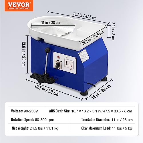 VEVOR Pottery Wheel 11inch 350W Ceramic Wheel Forming Machine Accessory Kit - Image 7
