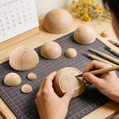 8Pcs Wooden Pottery Molds Set, 8 Sizes Bowl Press Tools for Clay - Image 6