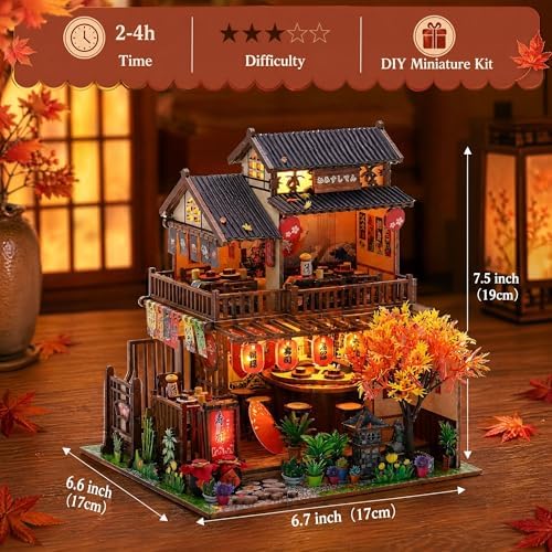 DIY Miniature House Kit, Dollhouse Diorama with LED Lights - Sushi House - Image 3
