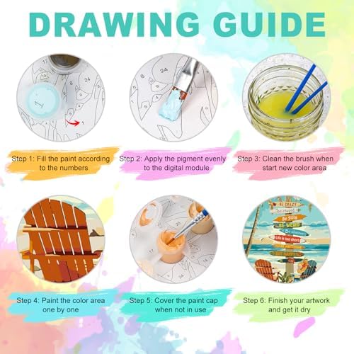 Paint by Numbers Kit for Adults, Beach Sign Number Painting, 16 x 20 Inch - Image 5