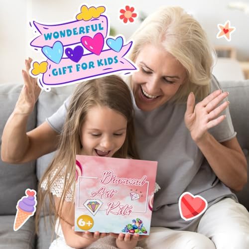QEUOYSS Diamond Art Kit for Kids with Wooden Frame Art and Crafts for Kids Ages 6-8 -10-12 Easy to DIY Diamond Art for Kid and Adult Beginners Home Wall Decoration (Mermaid) - Image 4